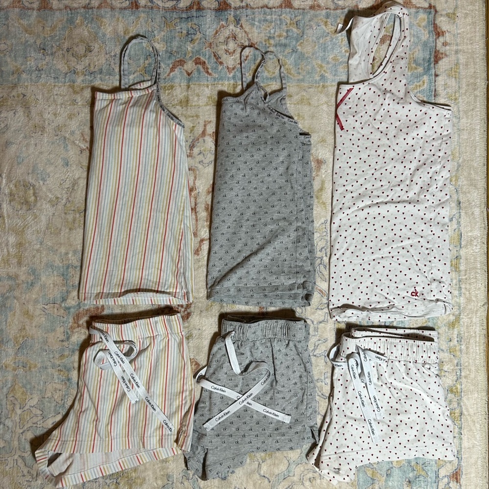 3 sets of Calvin Klein sleep sets; size small